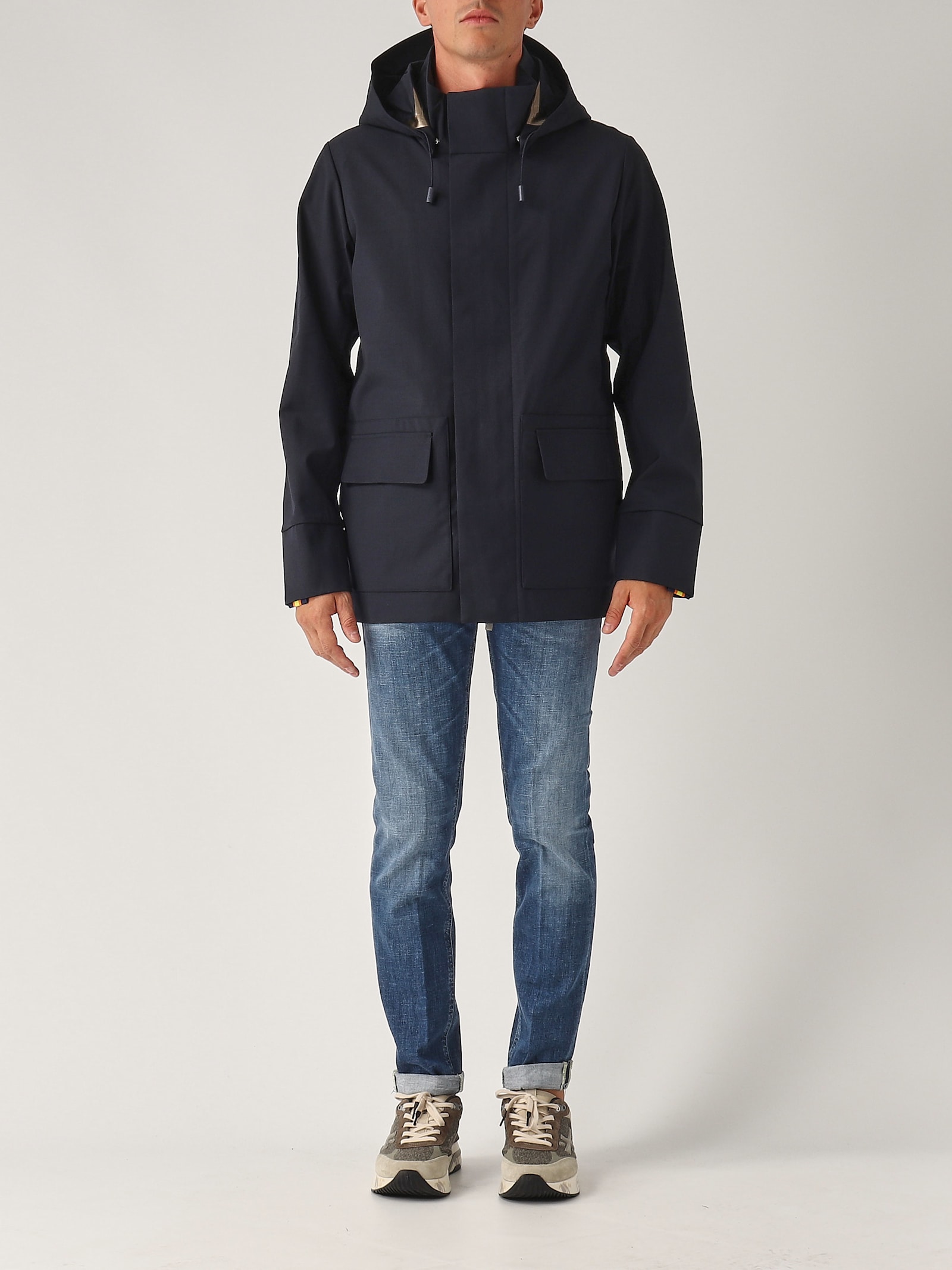 Shop K-way Erhal Tech Jacket In Navy