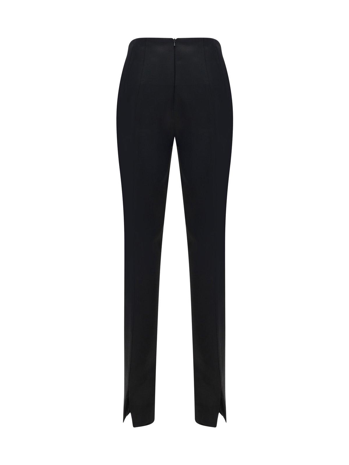 Shop Sportmax High Waist Straight Leg Pants In Nero