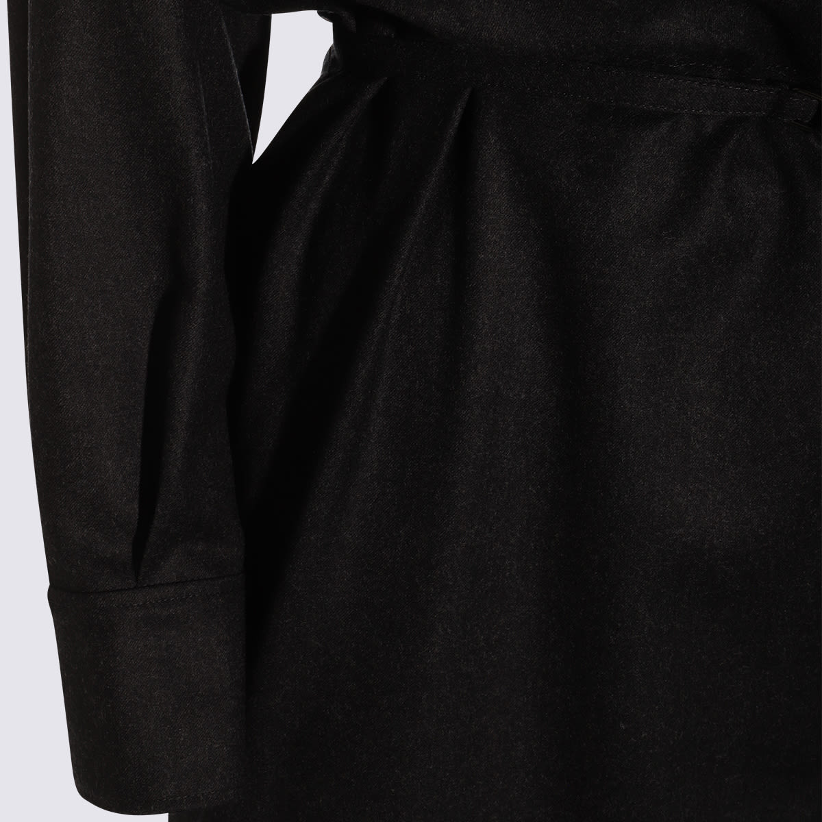 Brunello Cucinelli Wrap-effect Midi Shirt Dress In Black