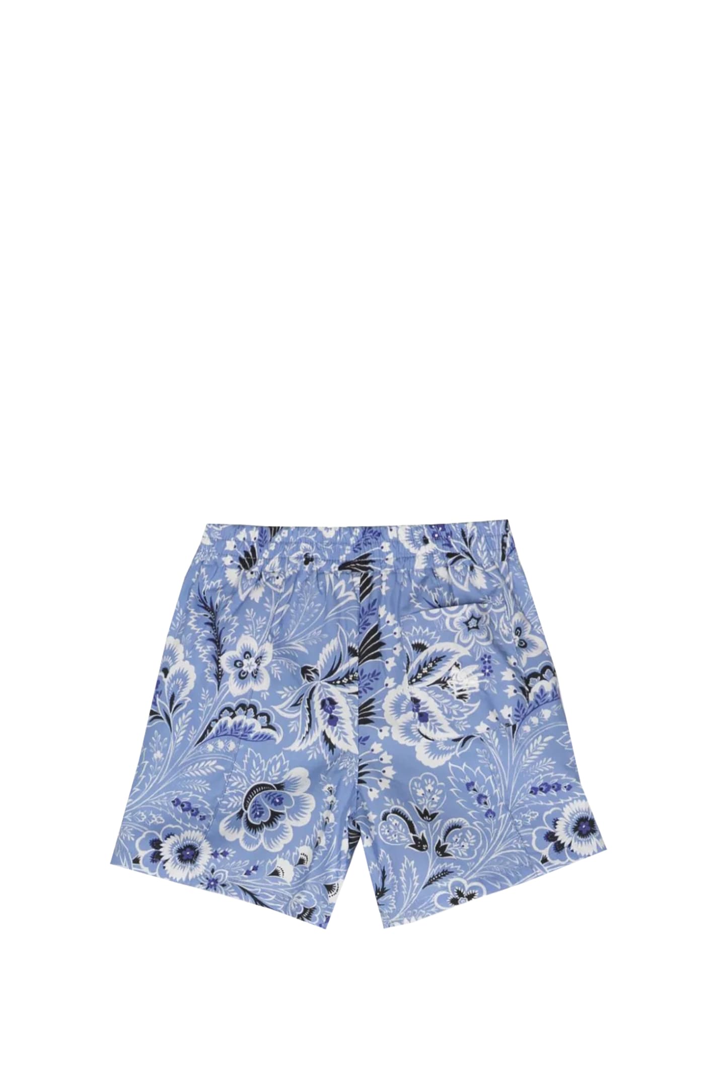 Shop Etro Monochrome Paisley Bermuda Shorts In Light Blue