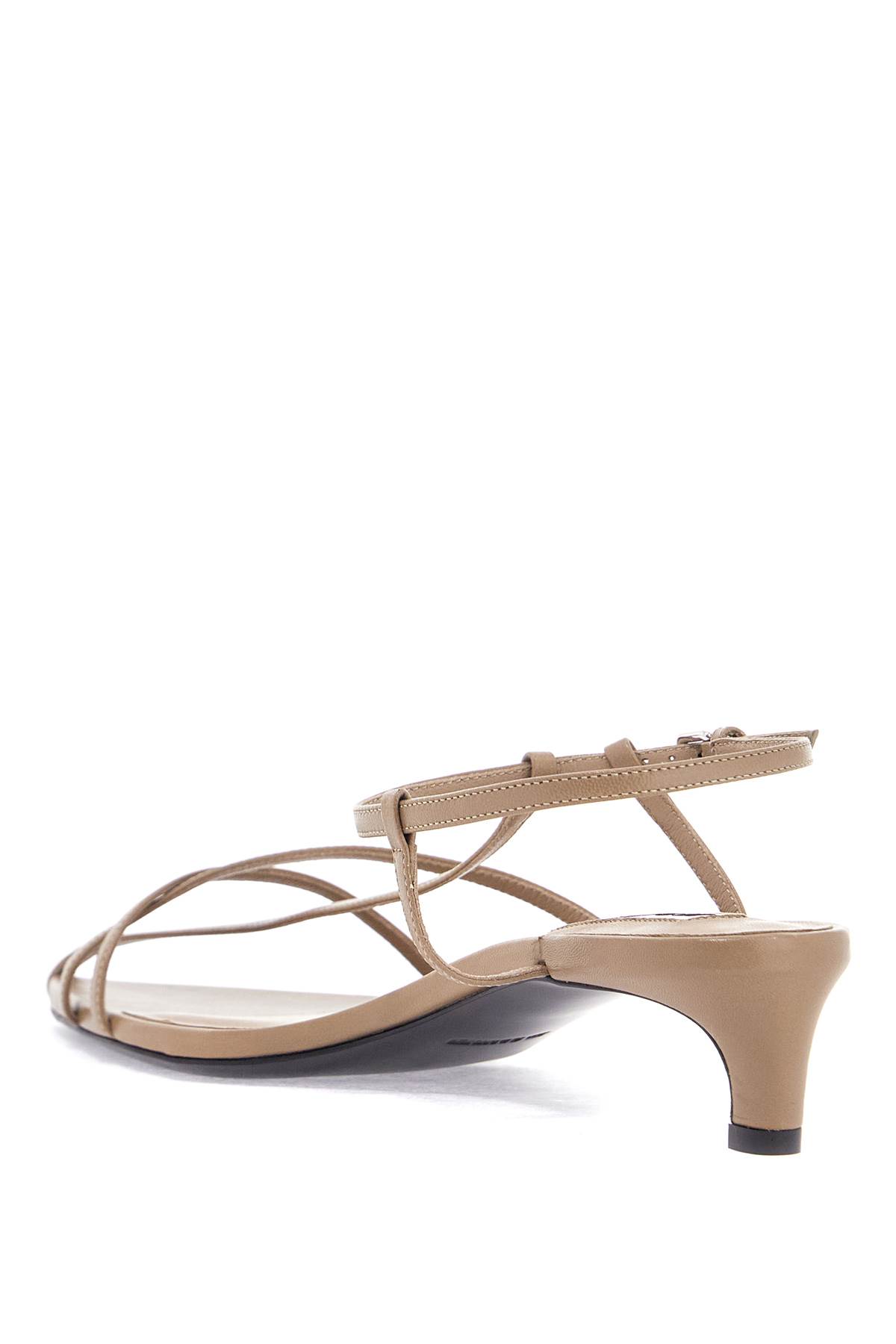 Jil Sander Cage Sandal Kitten Heel In Dark Sand (beige)