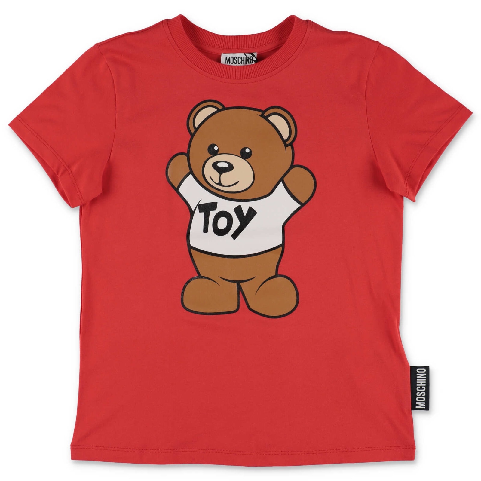 Moschino T-shirt Teddy Bear Rossa In Jersey Di Cotone