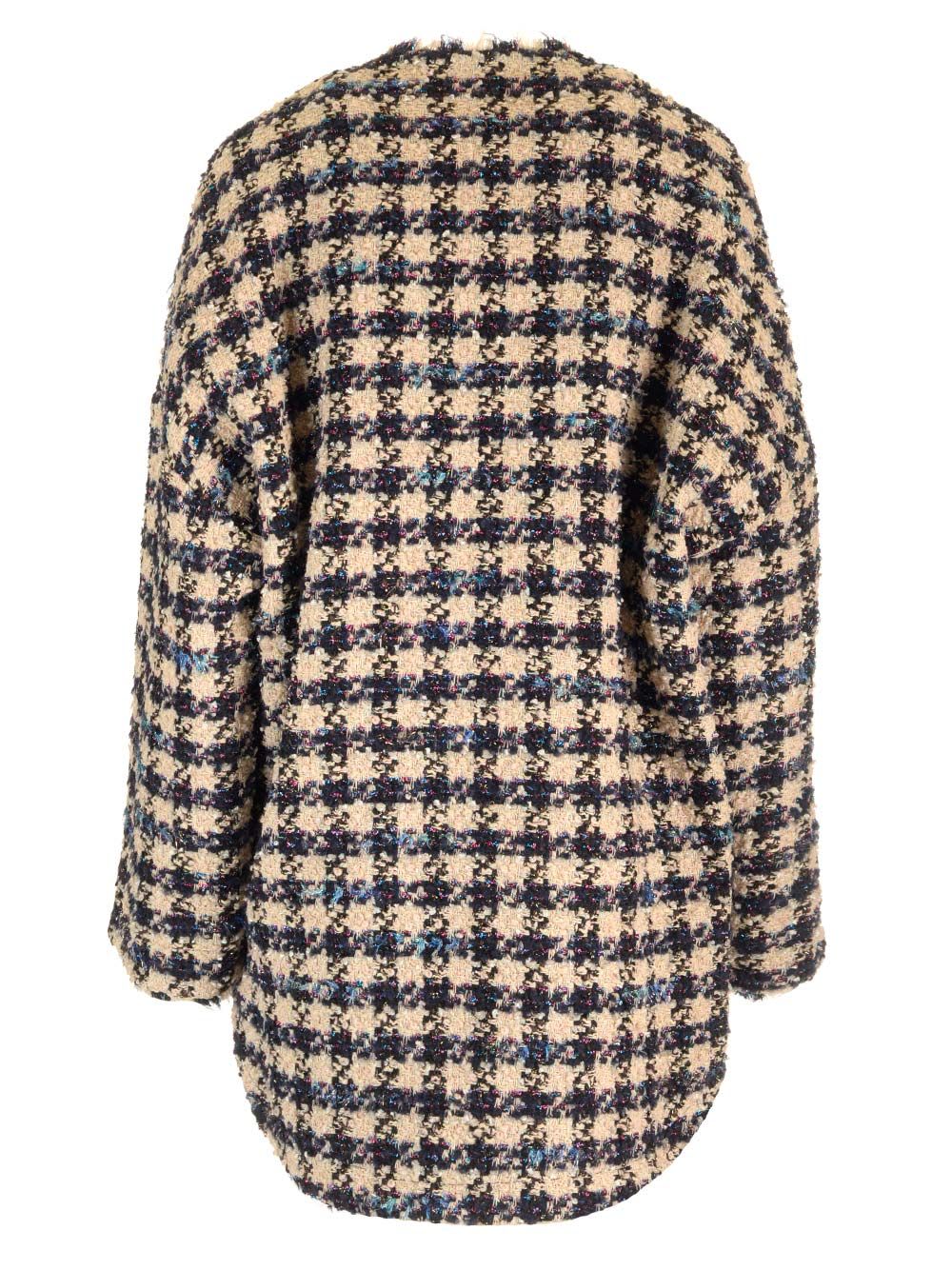 Shop Forte Forte Wool Blend Houndstooth Blouson In Blue