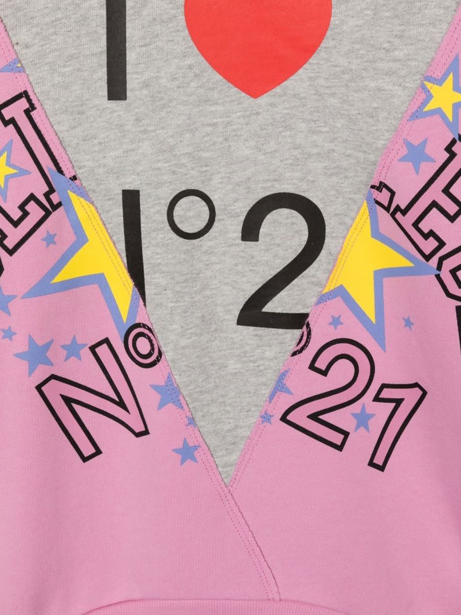 Shop N°21 Crewneck Sweatshirt Logo And Heart In Pink