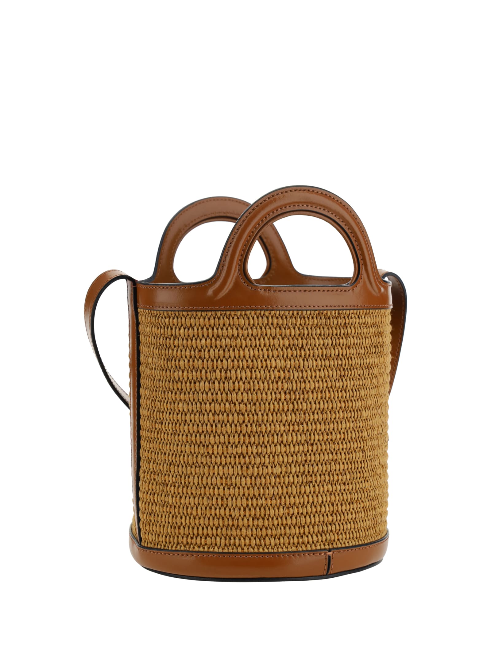 Shop Marni Tropicalia Bucket Bag In Raw Sienna