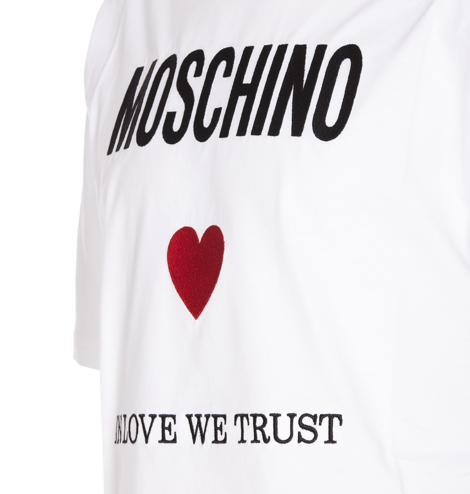 Shop Moschino In Love We Trust T-shirt In Bianco