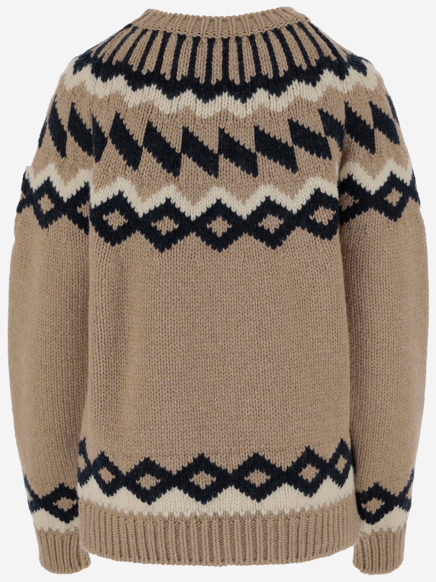 N°21 FAIR ISLE WOOL SWEATER WITH GEOMETRIC PATTERN 