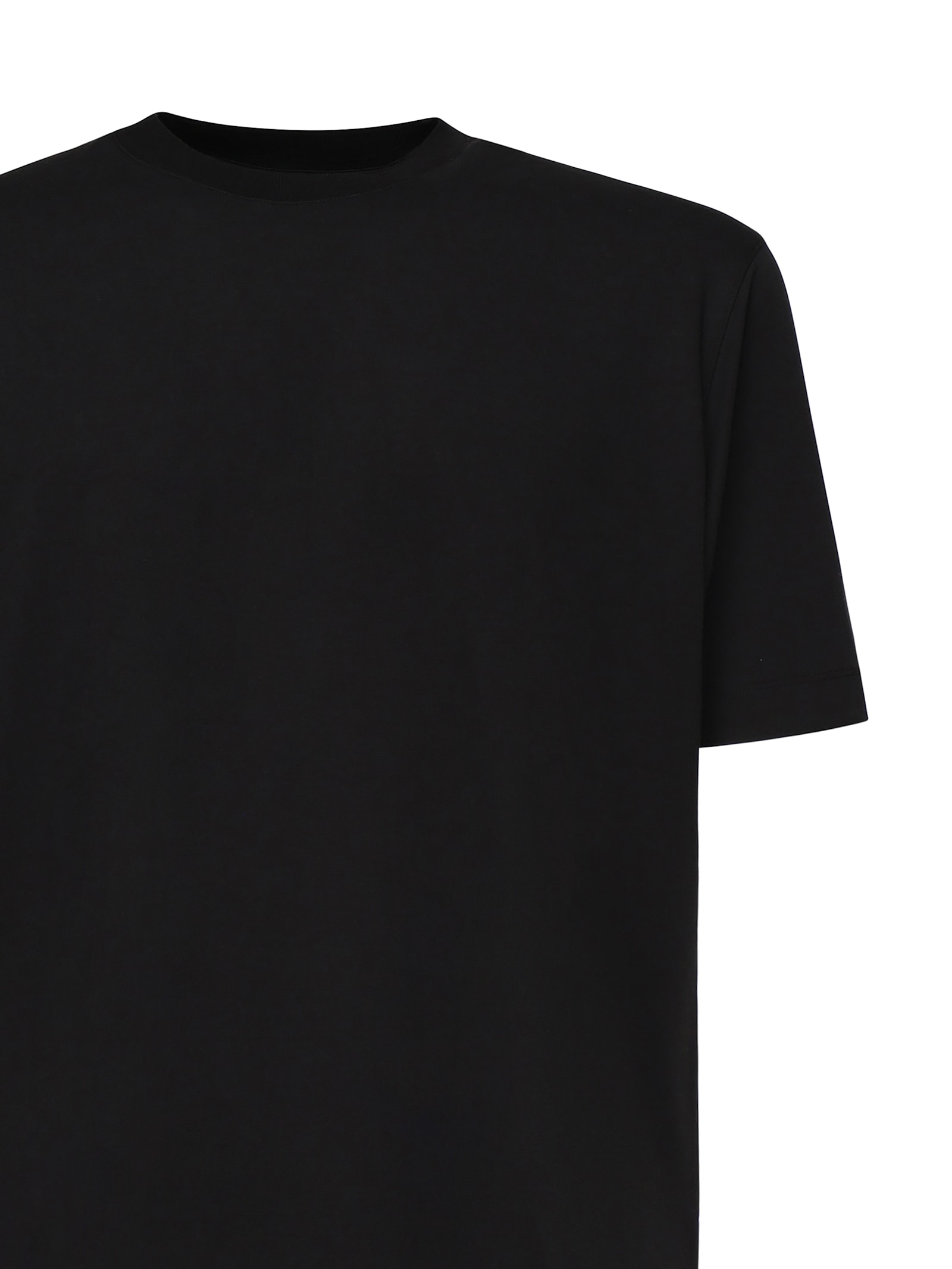 Zegna Short-sleeved Crewneck T-shirt In Black