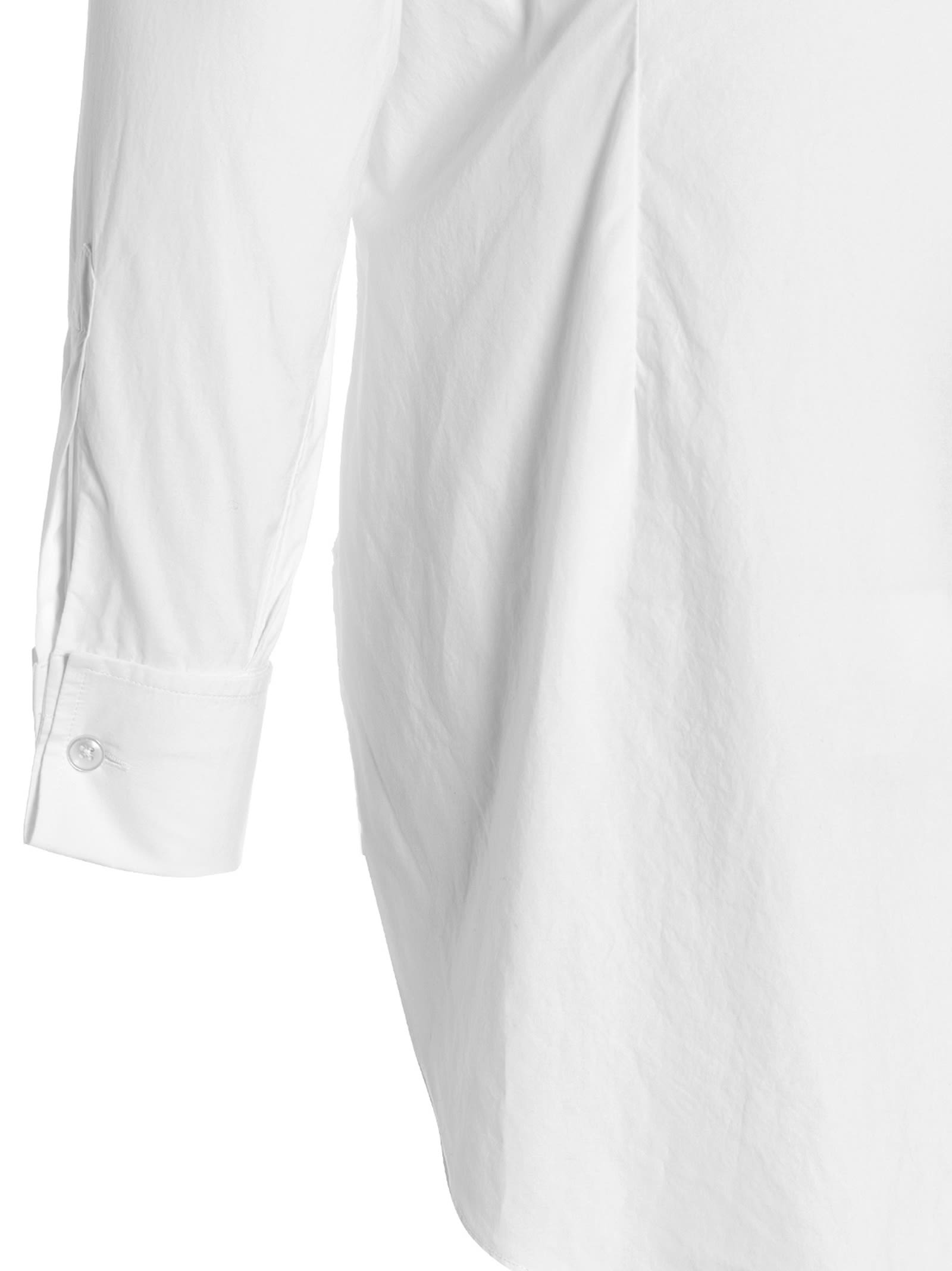 Shop Maison Margiela Logo Embroidery Shirt In White