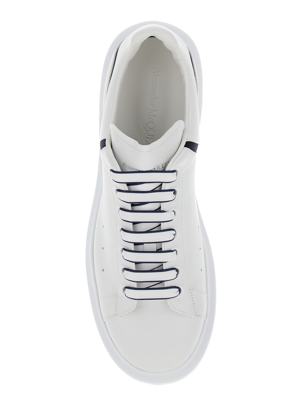 Shop Alexander Mcqueen White Low-top Sneakers With Chunky Sole And Contrasting Heel Tab In Leather Man