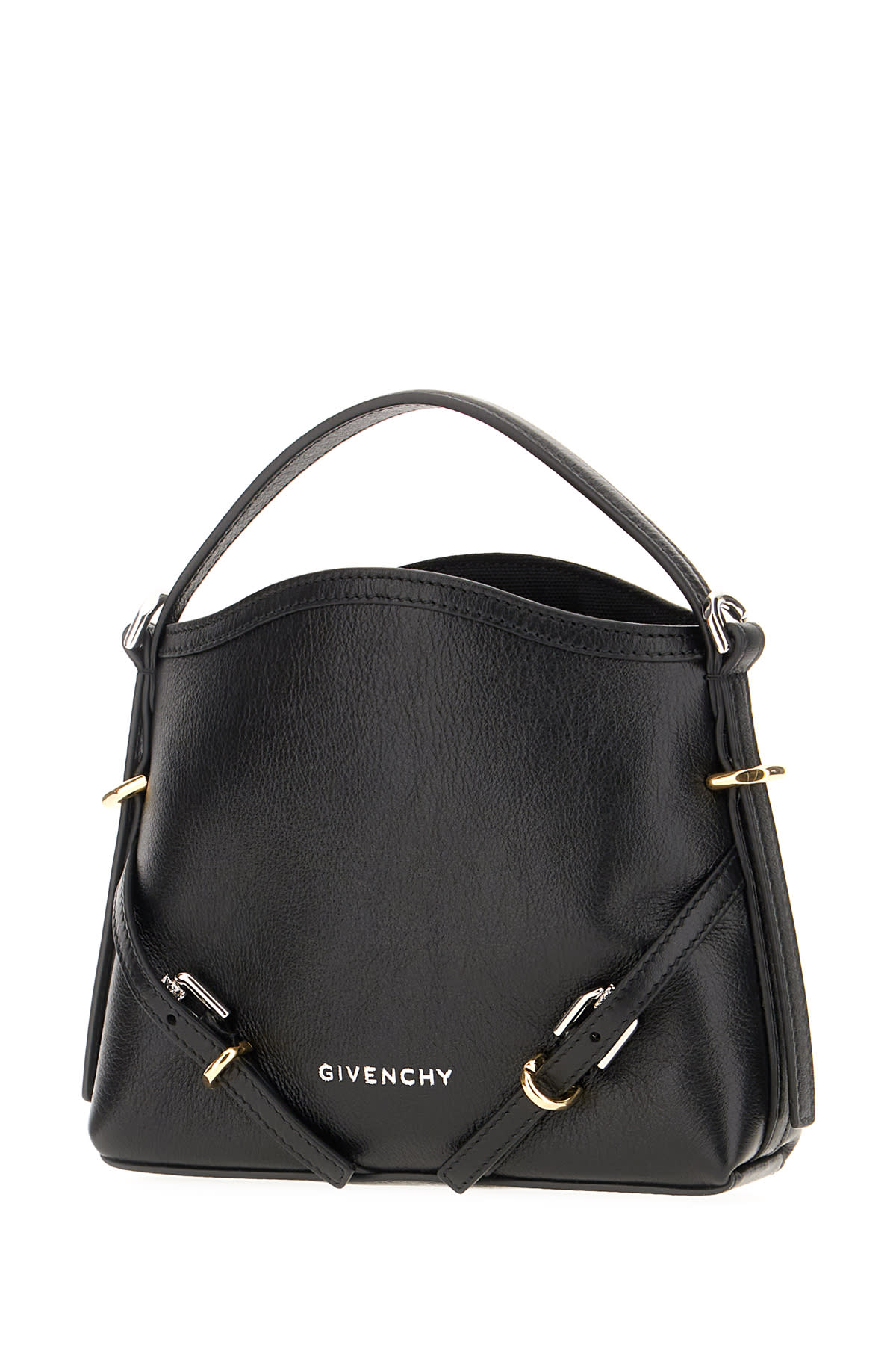 Shop Givenchy Black Leather Nano Voyou Crossbody Bag