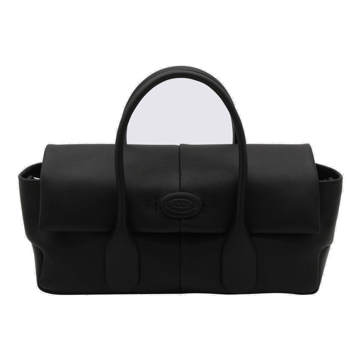 Shop Tod's Di Logo Patch Tote Bag In Black