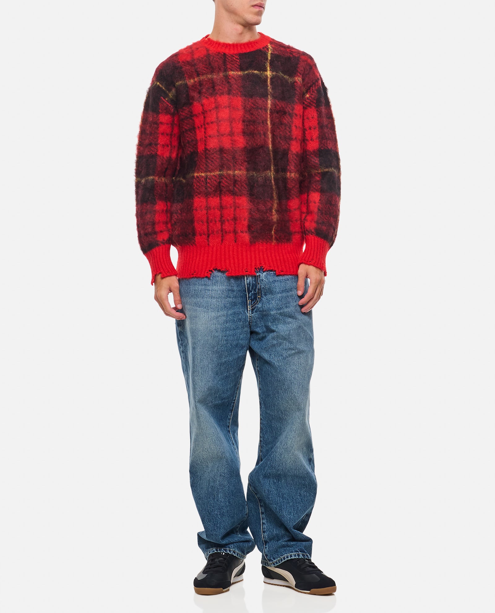 Shop Alexander Mcqueen Mohair Crewneck In Red