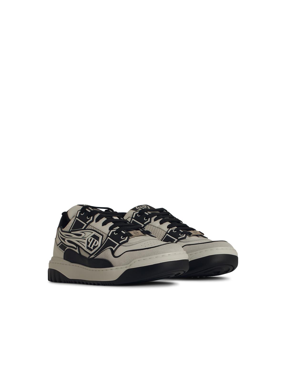 Philipp Plein 'hexagon' White Leather Sneakers In White