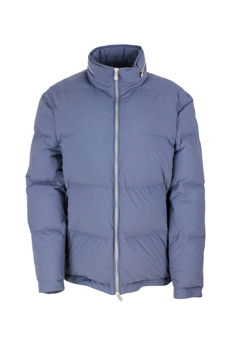 Brunello Cucinelli Down Jacket In Technical Fabric With Concealed Hood And Drawstring At The Bottom. Zip Closure And Real Goose Down Padding.