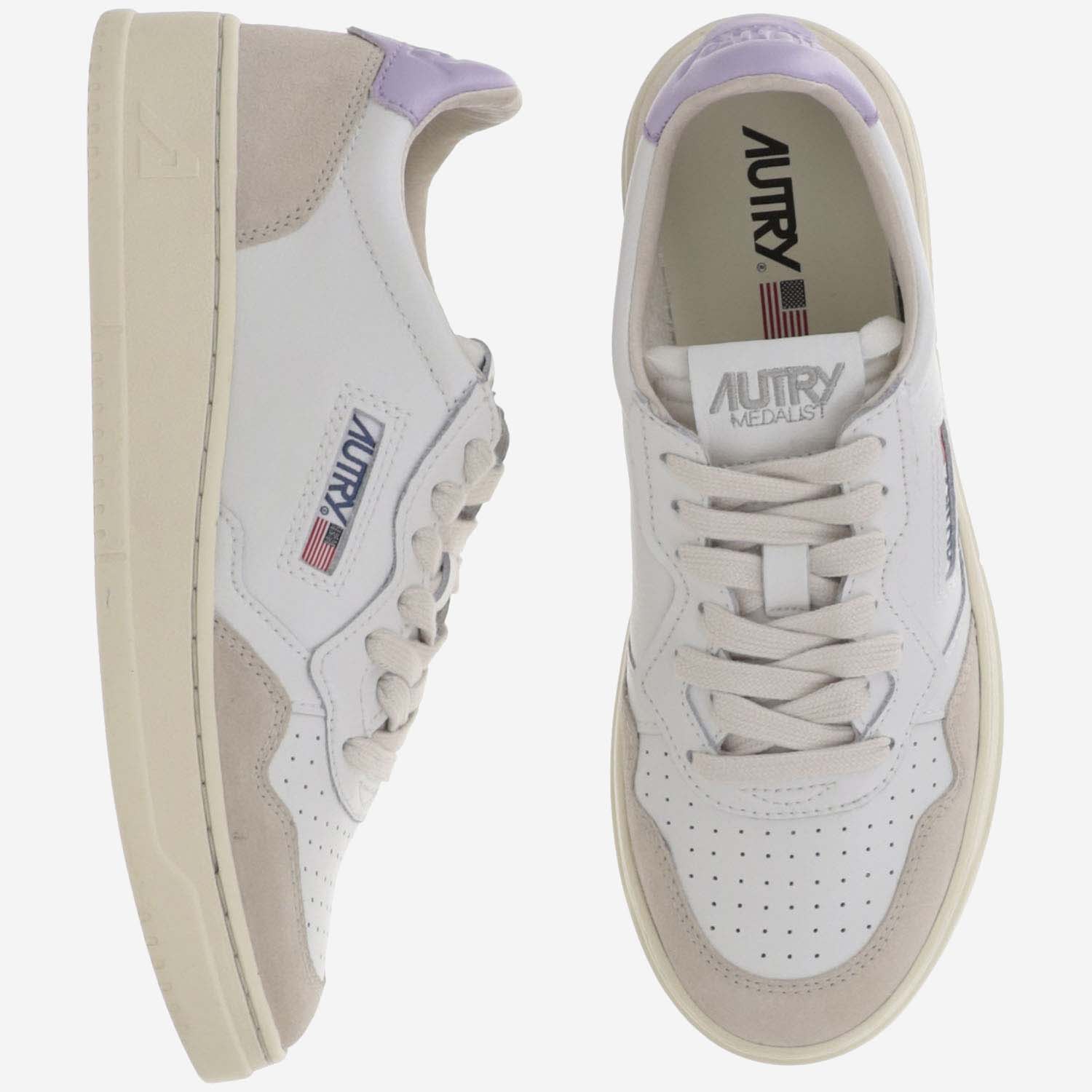 Autry Medalist Low Sneakers In Wht/pslilac