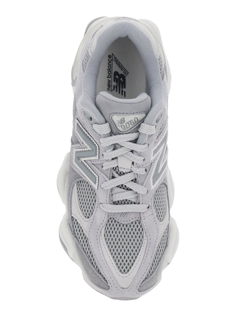 New Balance 9060 Grey Sneakers With Lateral Logo In Suede Unisex In Gray