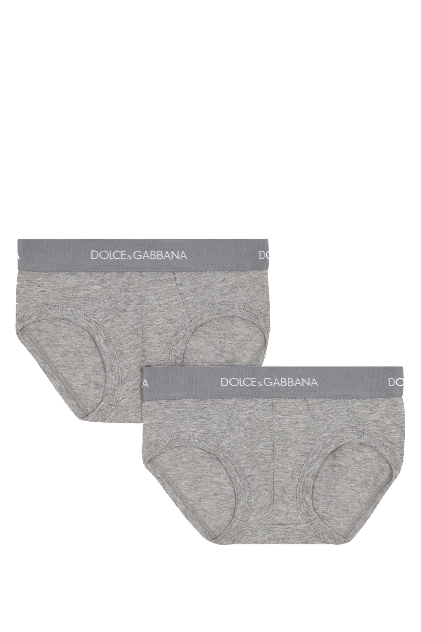 Dolce & Gabbana Bi-pack Briefs In Jersey With Logoed Elastic