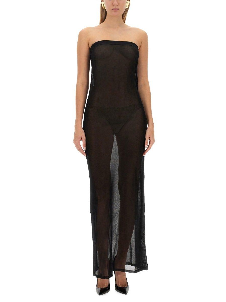 Shop Saint Laurent Strapless Maxi Dress In Black