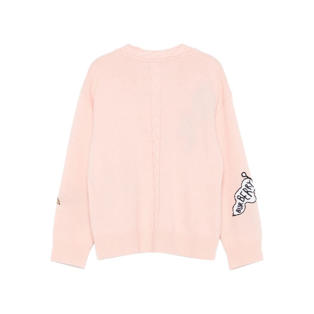 Burberry Girl's Romie Embroidered Soldier Cardigan In Pink