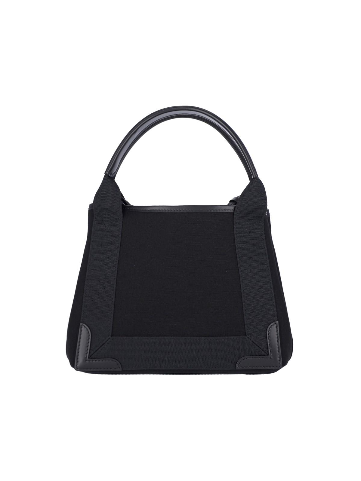 Shop Balenciaga Navy Cabas Xs Tote Bag In Black