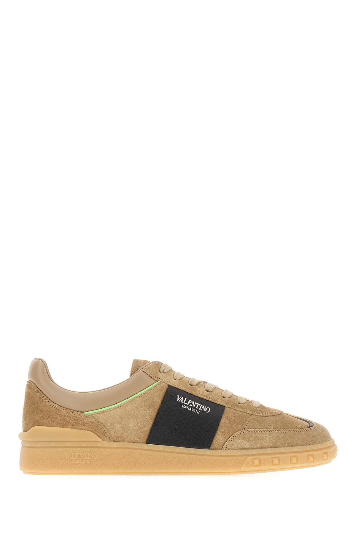 Valentino Garavani Highline Panelled Suede Sneakers In Beige