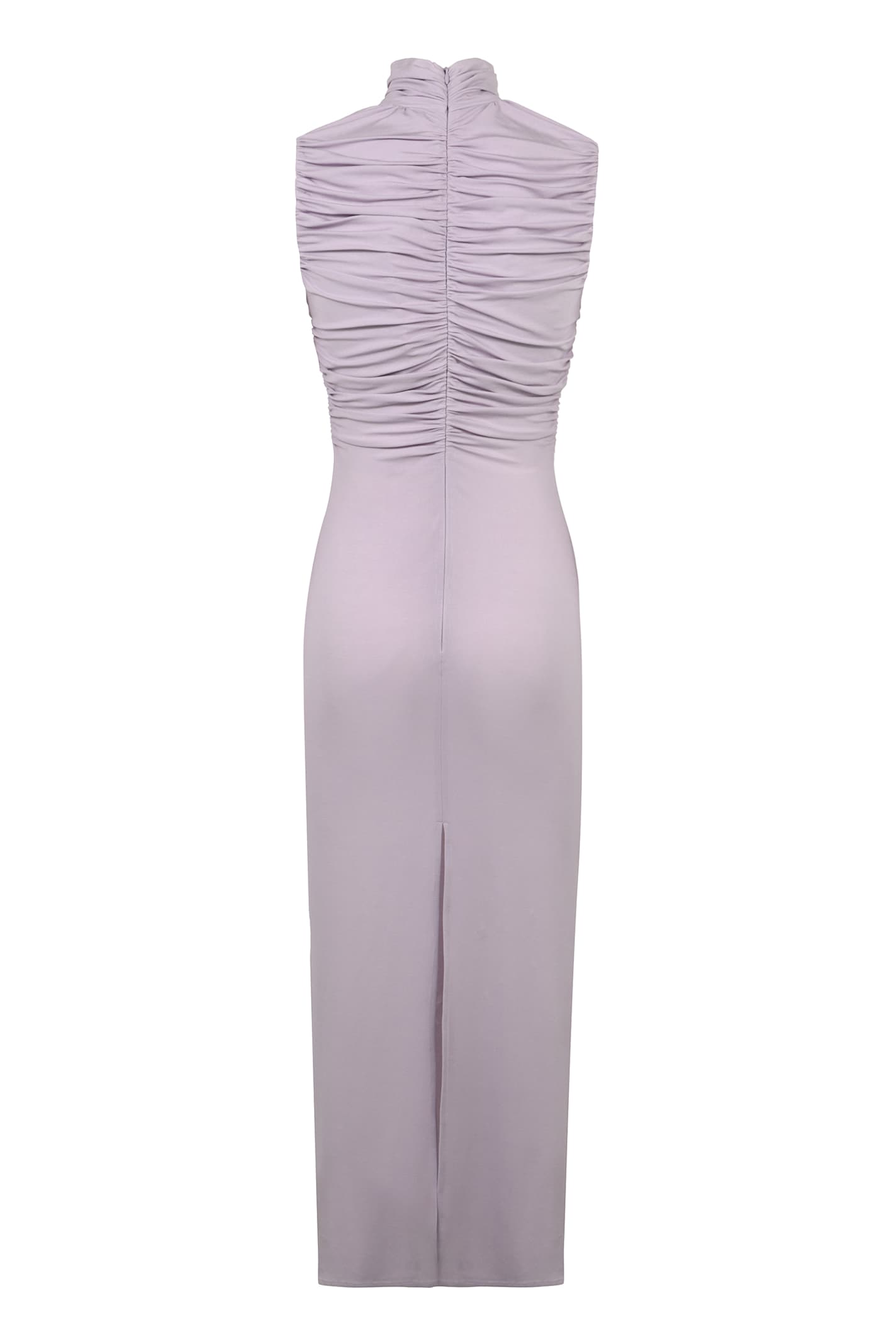 Magda Butrym Floral Ruched Sleeveless Dress Slit In Animal Print