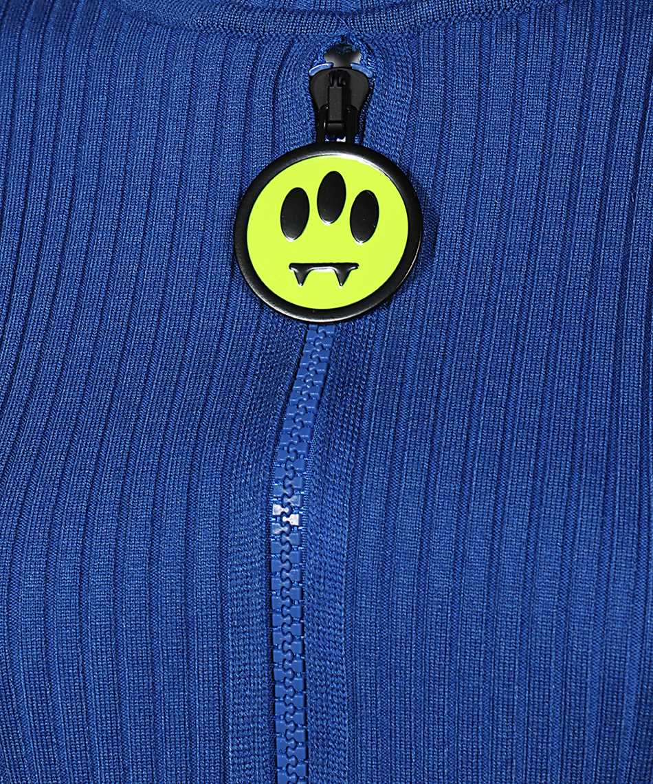 Barrow Ribbed High-neck Zip-front Cardigan In Blue