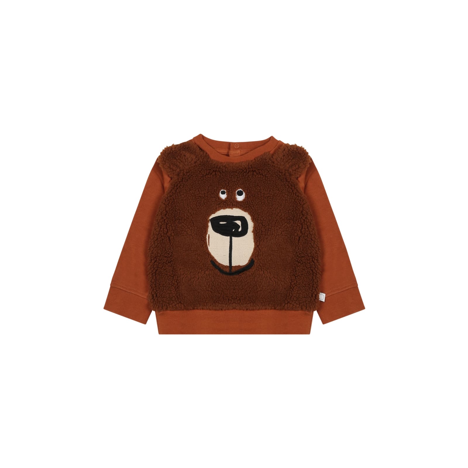 Shop Stella Mccartney Brown Sweatshirt For Baby Boy With Bear