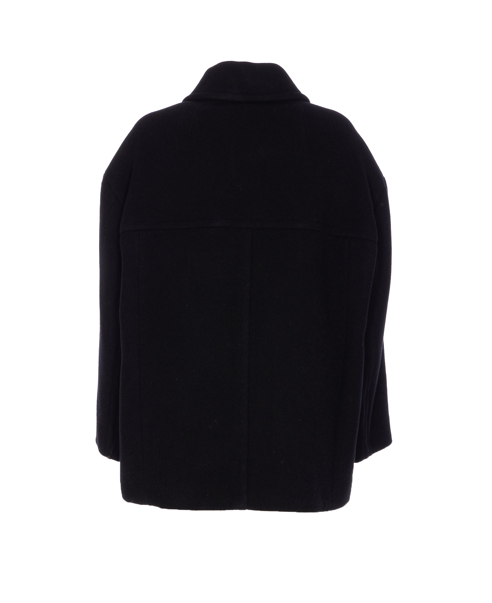 Isabel Marant Wool Blend Fiby Coat With Collared Neck In Black