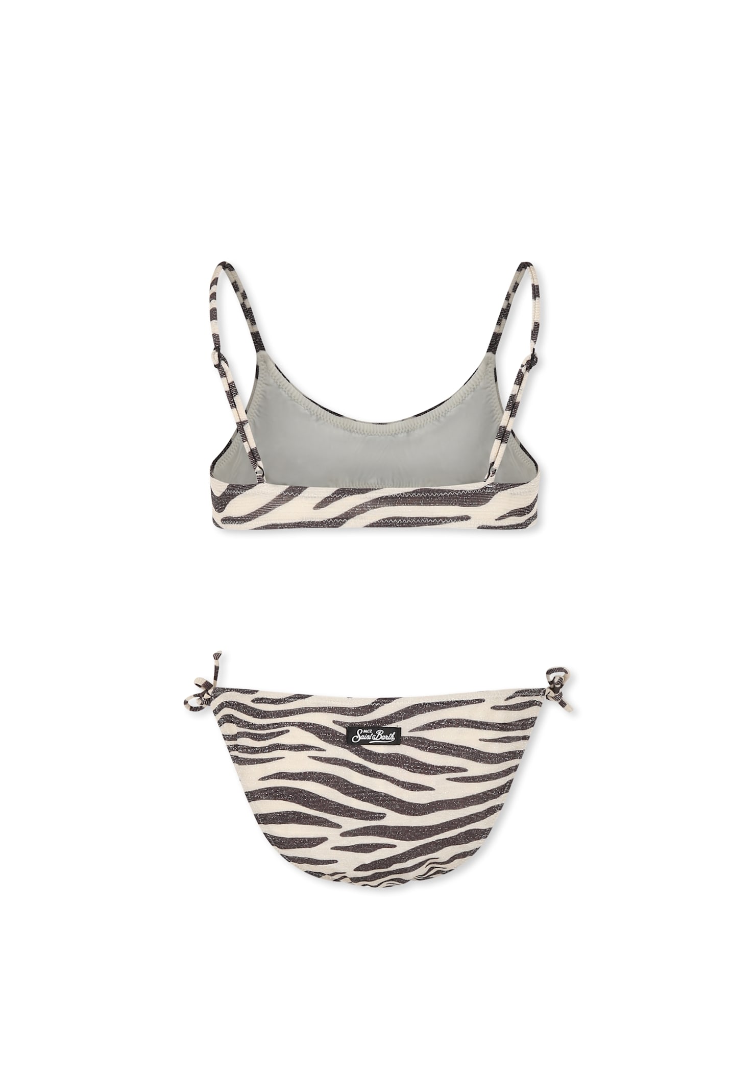 MC2 SAINT BARTH BEIGE BIKINI FOR GIRL WITH ZEBRA PRINT