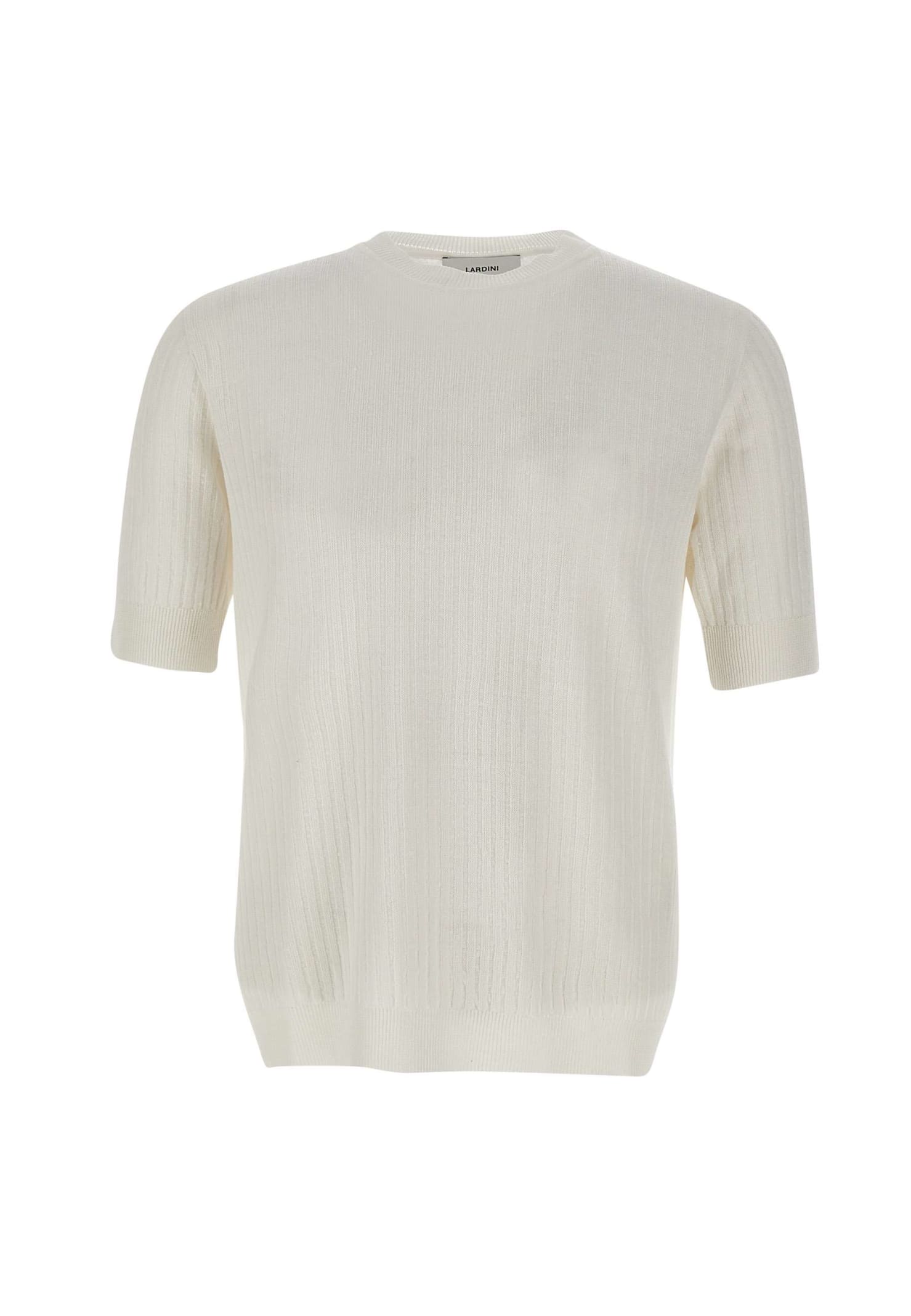 Shop Lardini Linen And Cotton T-shirt In White