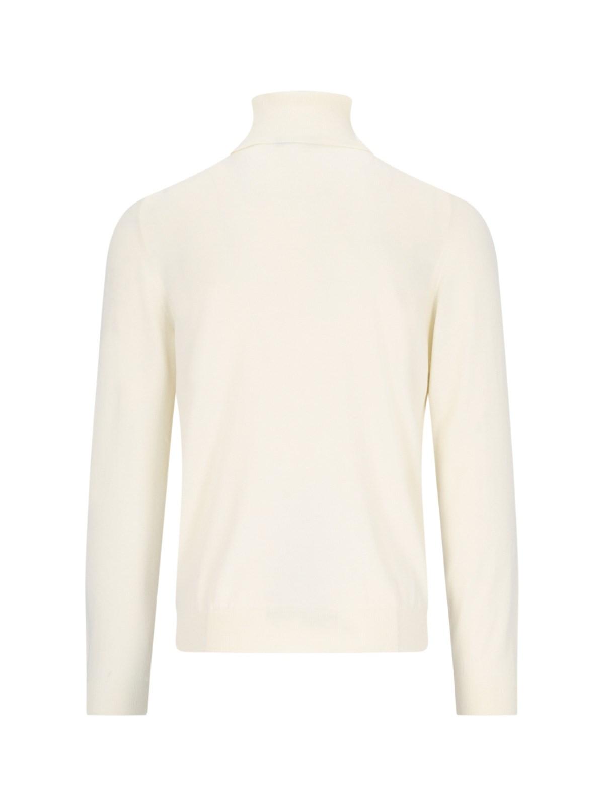 Shop Zanone Turtle-neck Sweater In Cream