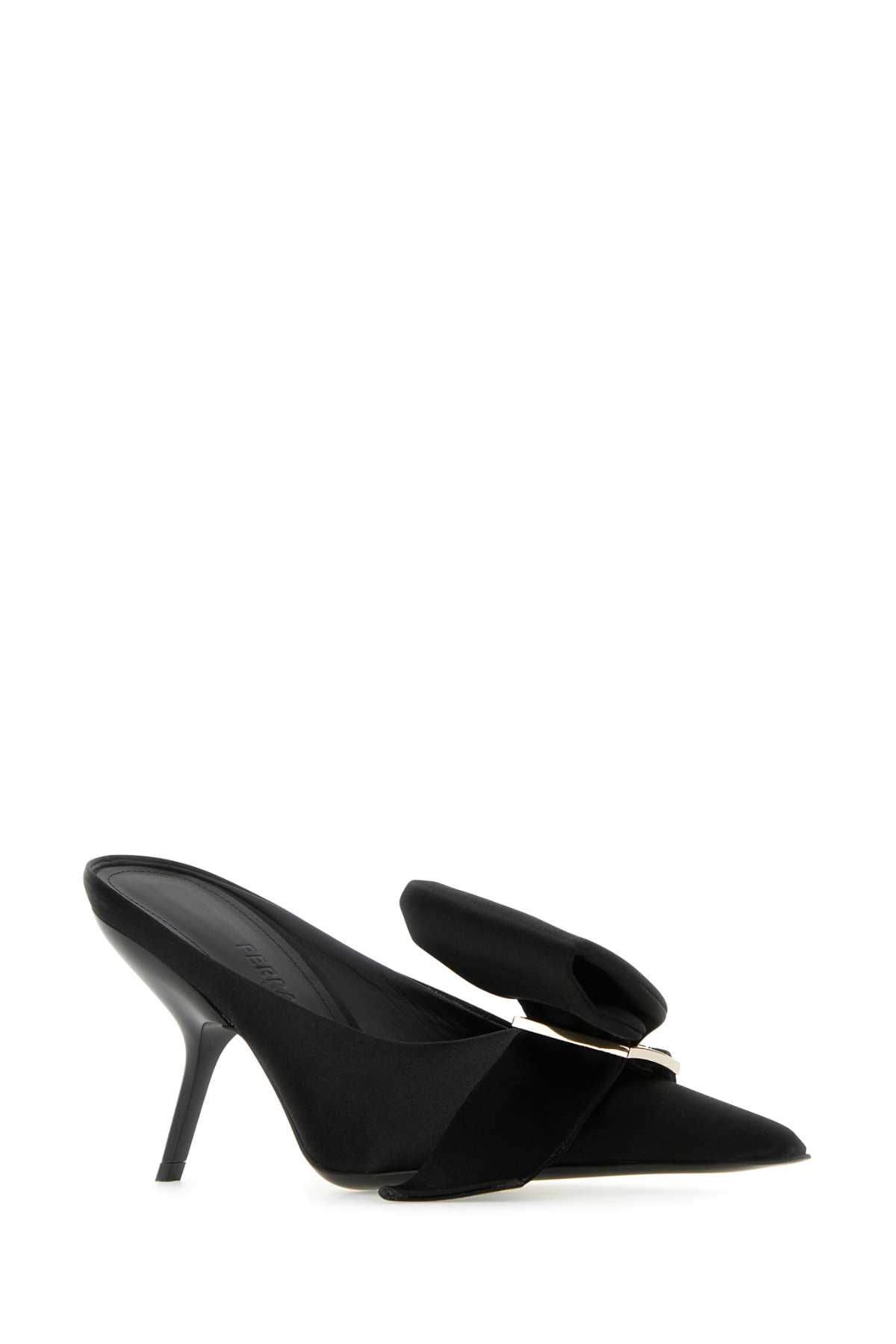 Ferragamo Black Satin Emii 85 Mules In Black