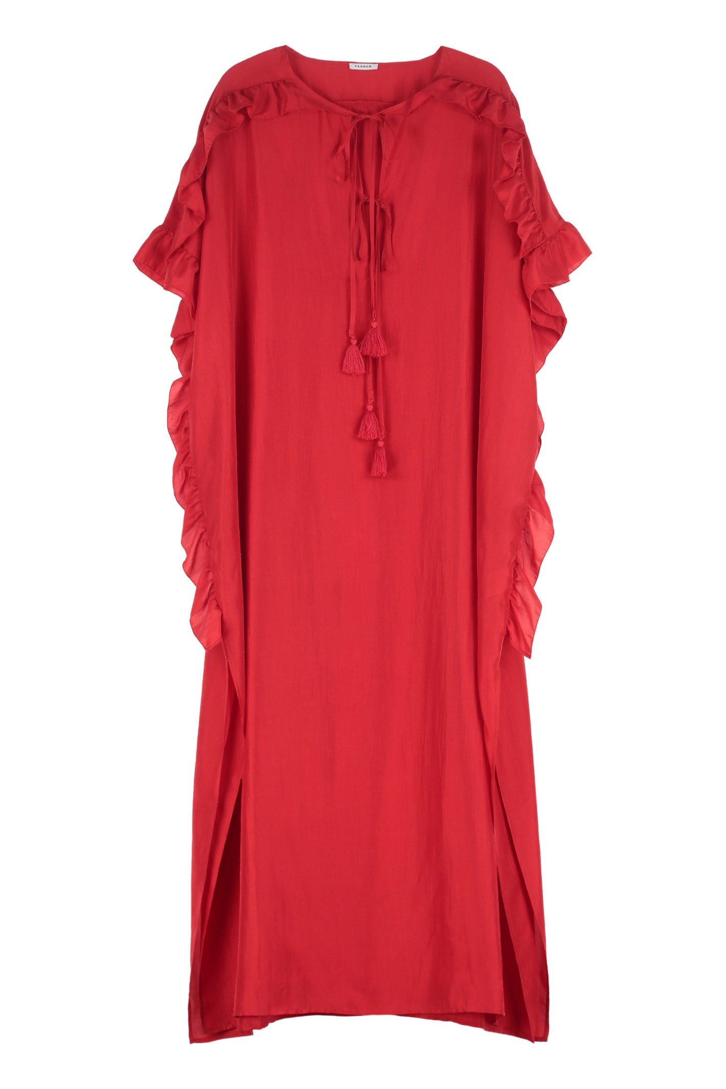 Parosh Shatay Long Silk Ruffle Dress