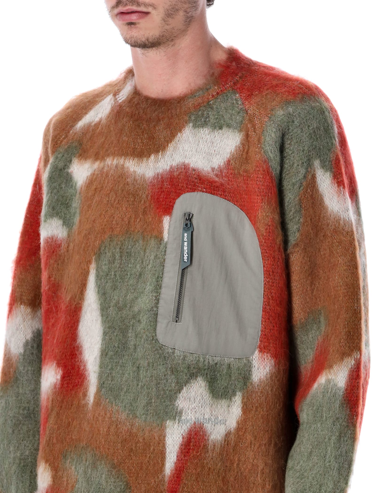 And Wander 60 Mix Color Shaggy Knit Sweater In Multi