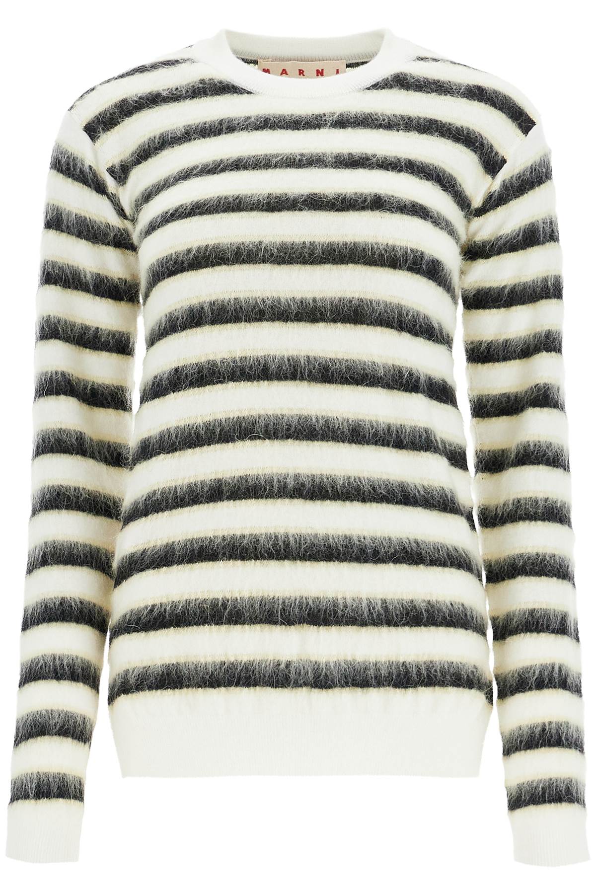 Shop Marni Striped Crewneck Pullover In Alabaster (light Blue)