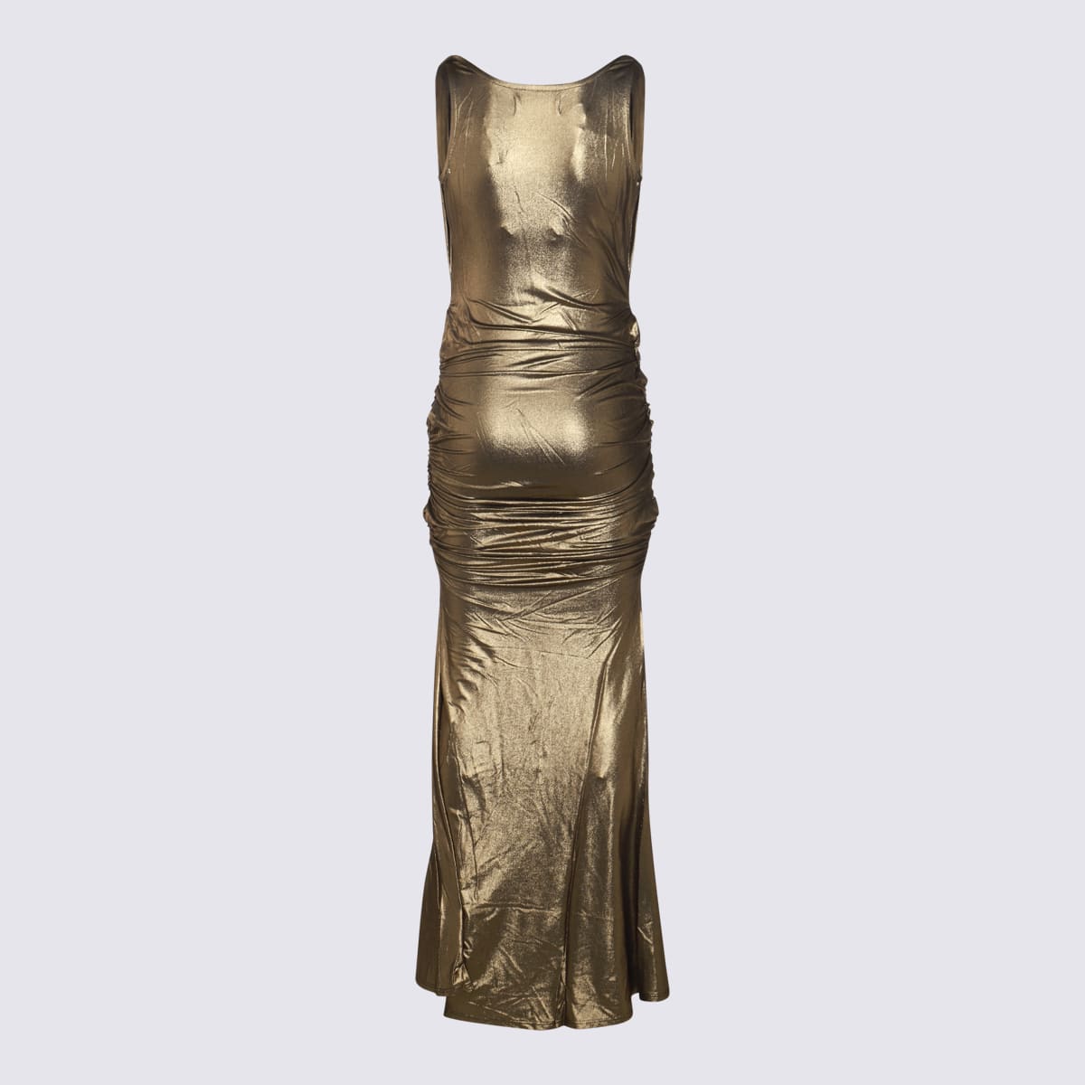 Shop Vivienne Westwood Gold Viscose Long Dress In Golden