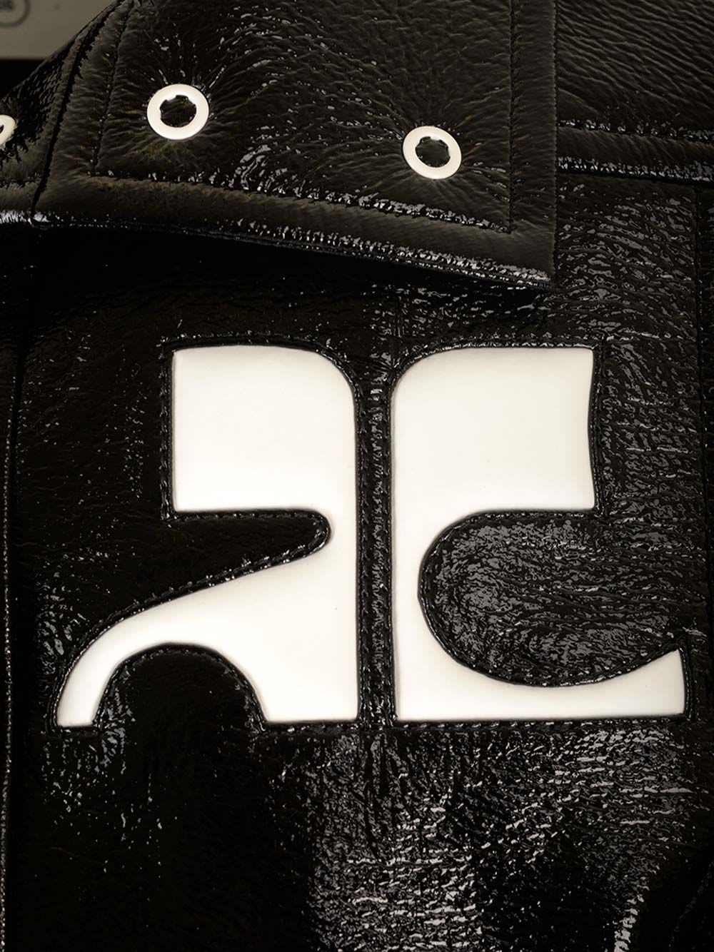 Shop Courrèges Black Vinyl Re-edition Jacket