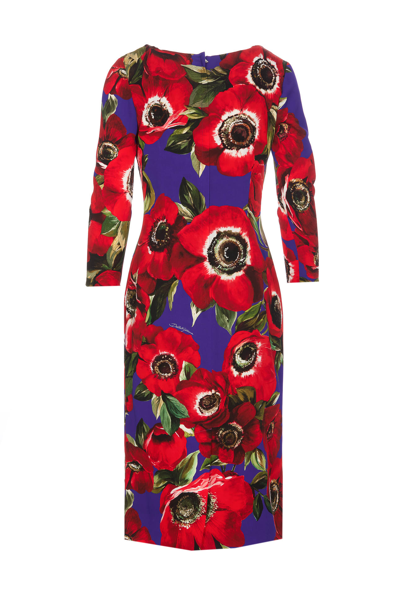 Dolce & Gabbana Anemone Print Sheath Dress In Multicolor