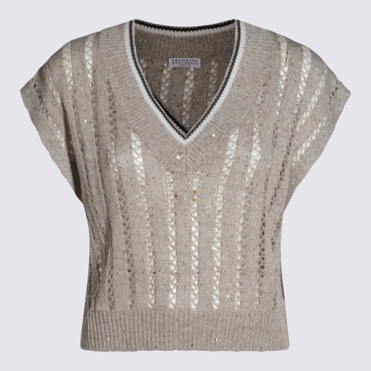 Beige Cotton Knitwear