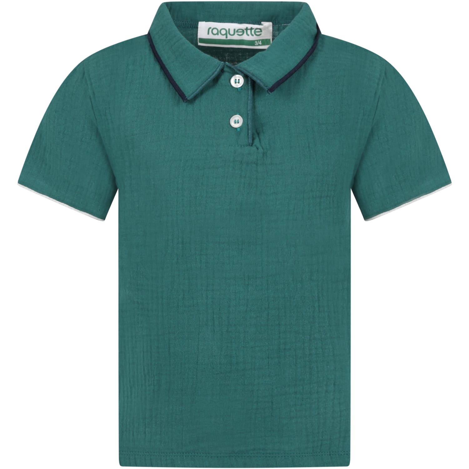 Raquette Green Polo Shirt For Boy With Logo