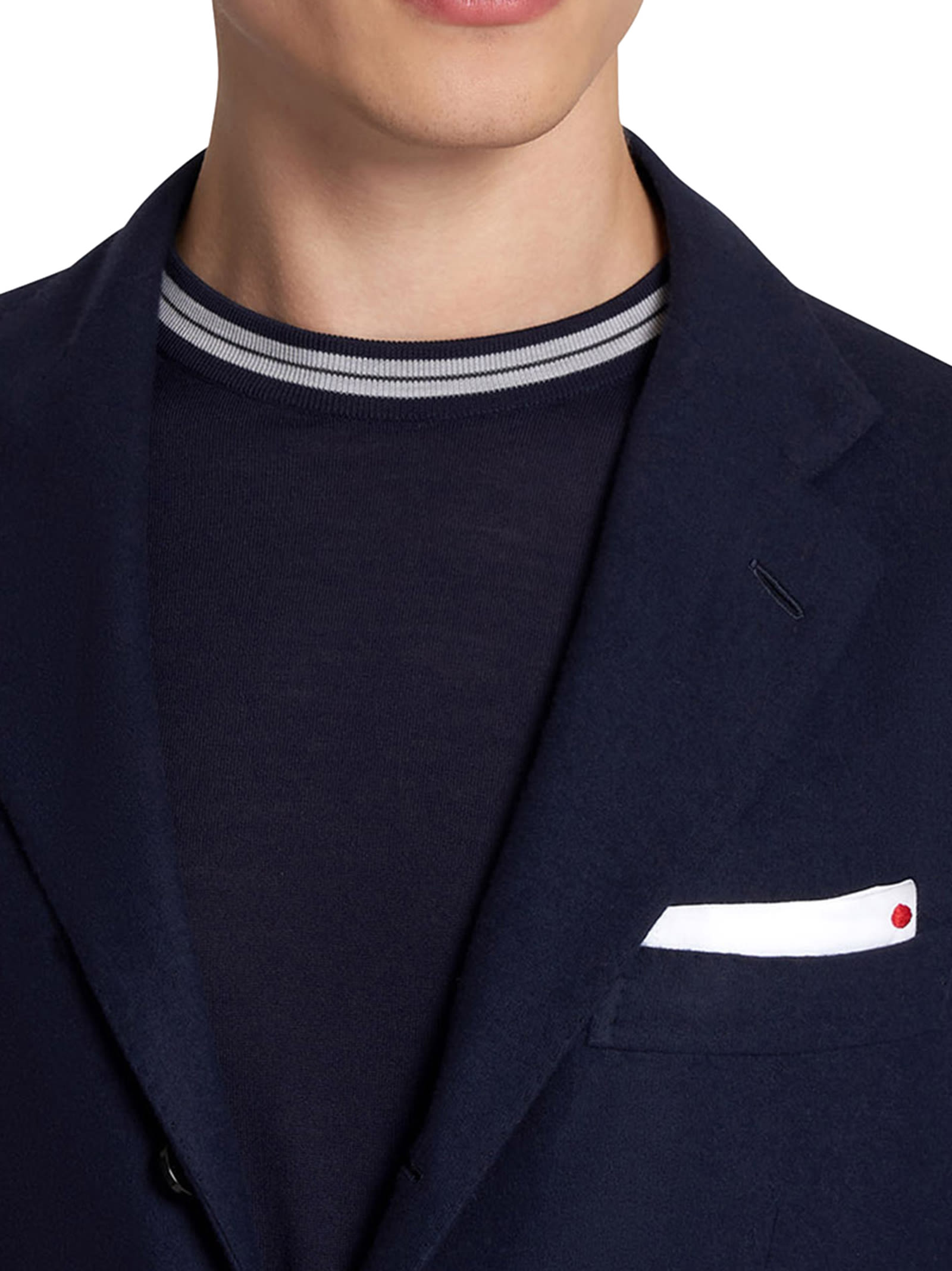 Shop Kiton Jacket Virgin Wool In Blue