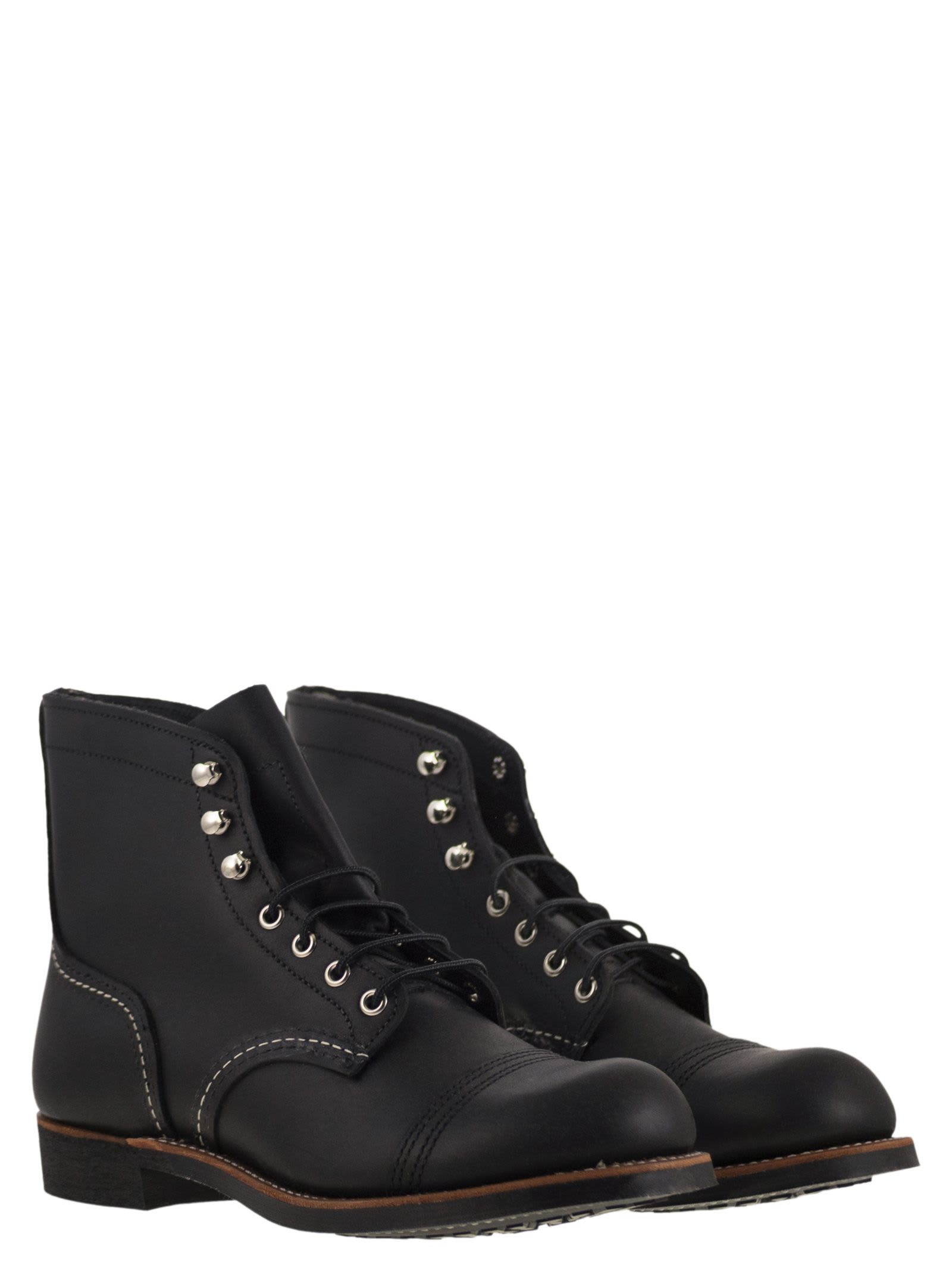 Red Wing "iron Ranger" Ankle Boots In Black