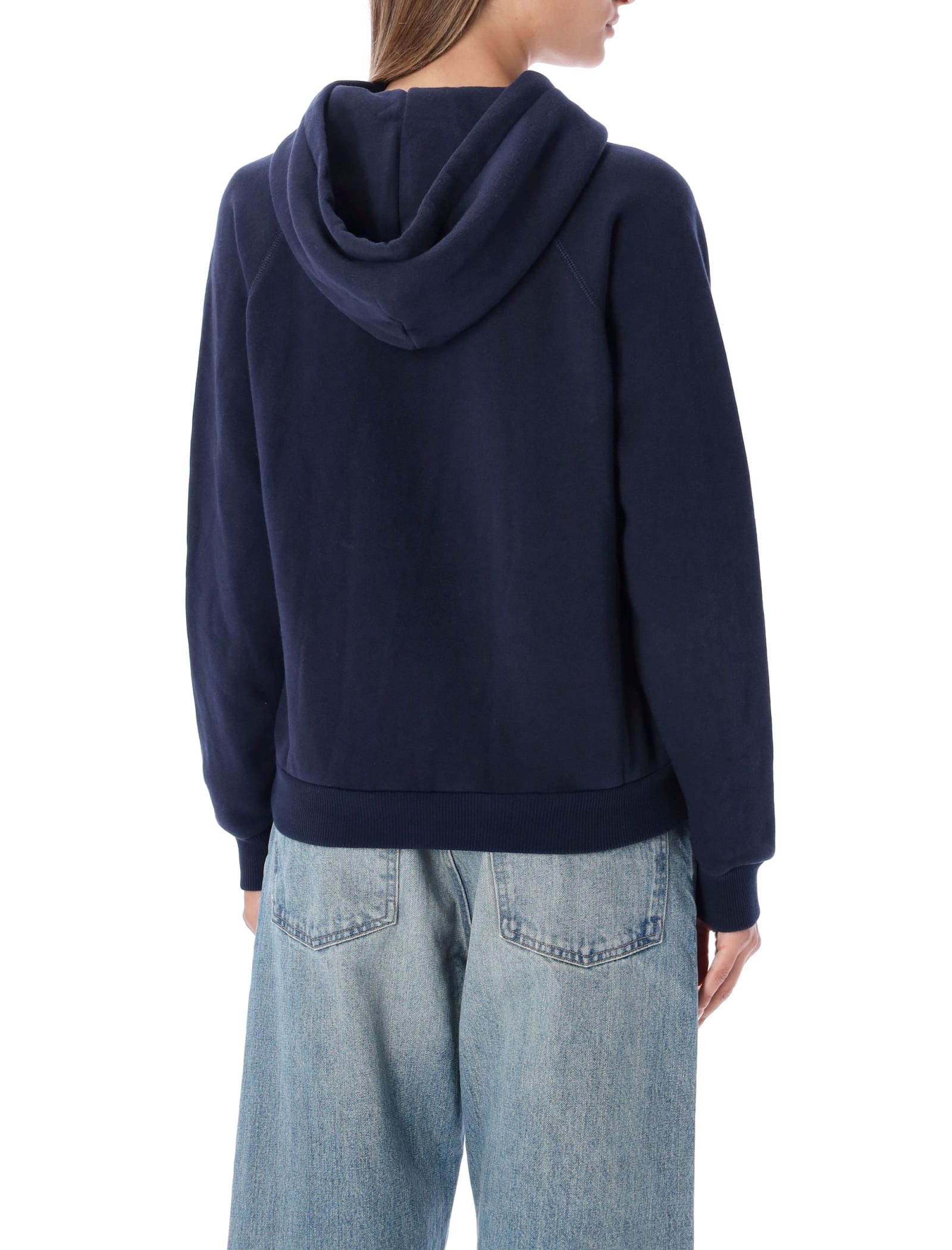 Polo Ralph Lauren Embroidered Logo Hooded Sweatshirt In Blue