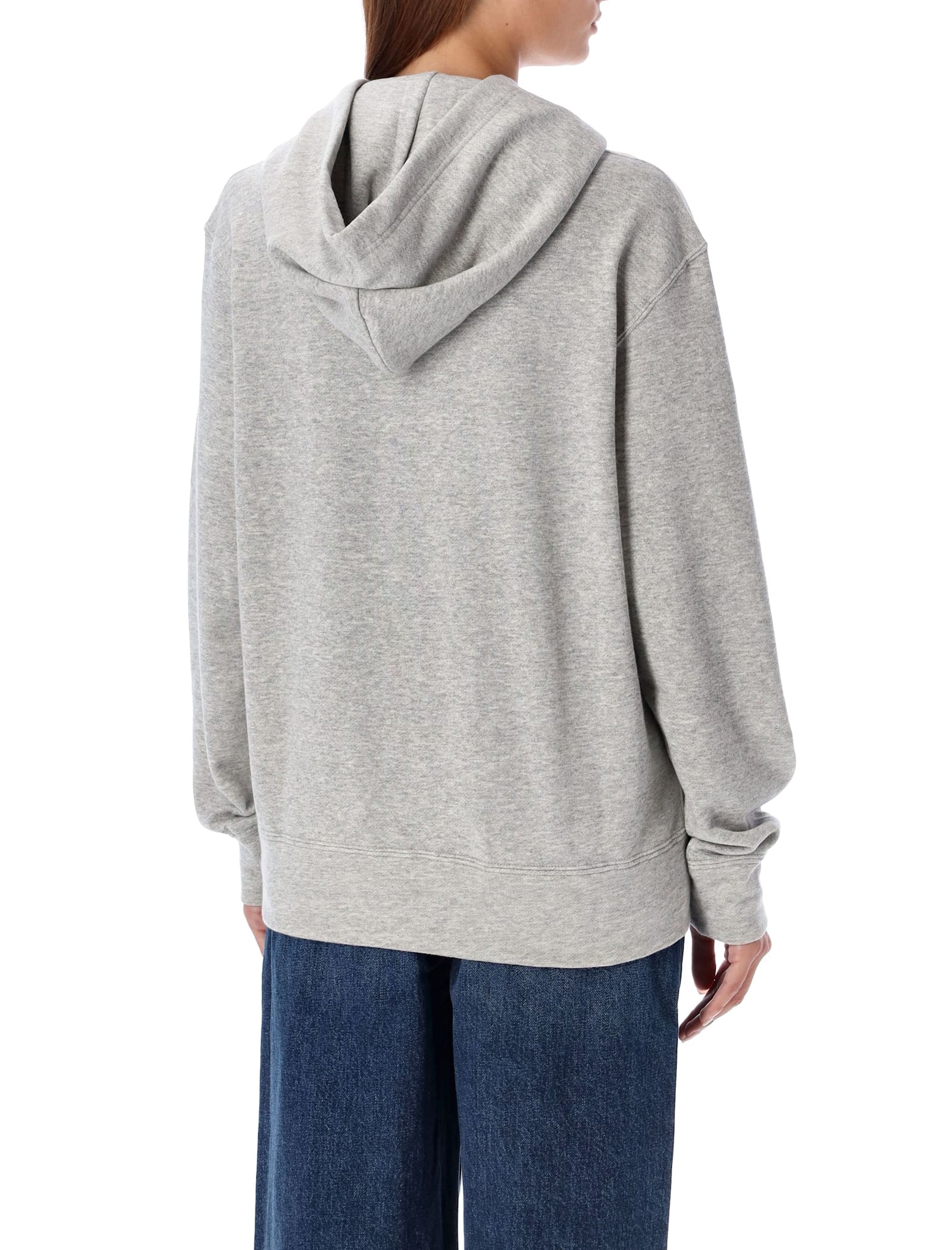 Comme Des Garçons Play Red Heart Patch Hoodie In Gray