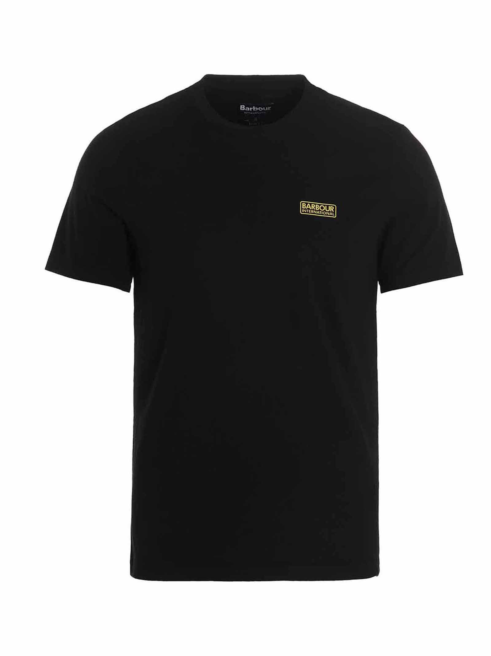 Shop Barbour International T-shirt In Black/yellow