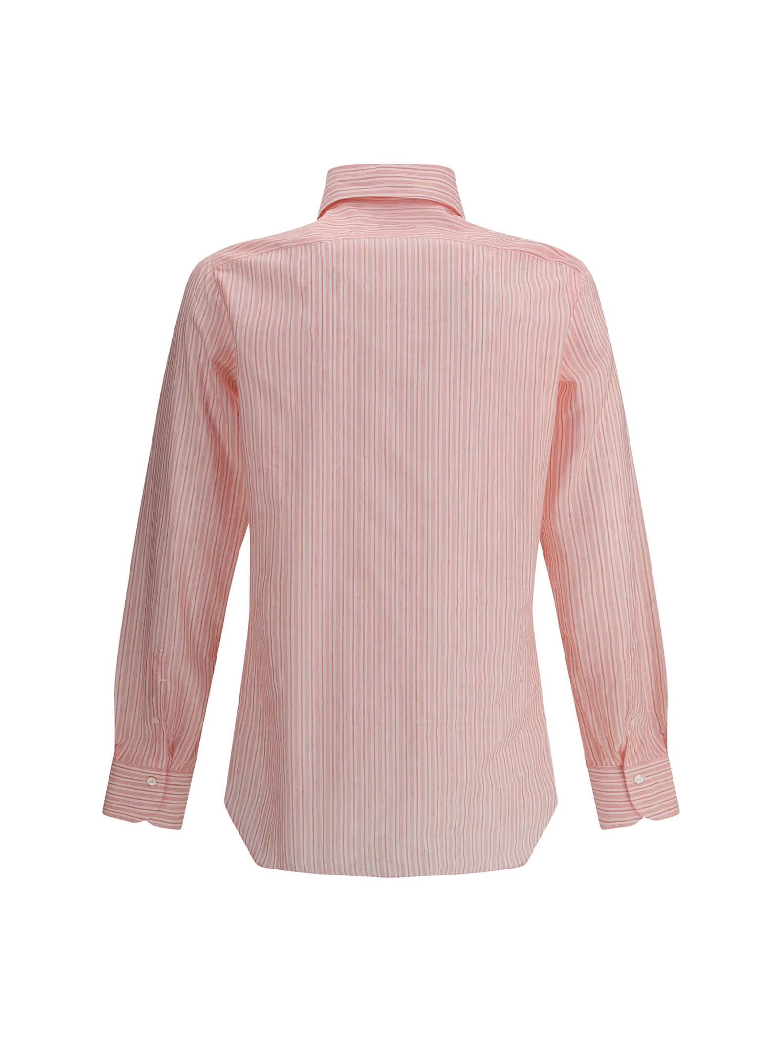 Finamore 1925 Striped Shirt In Pink