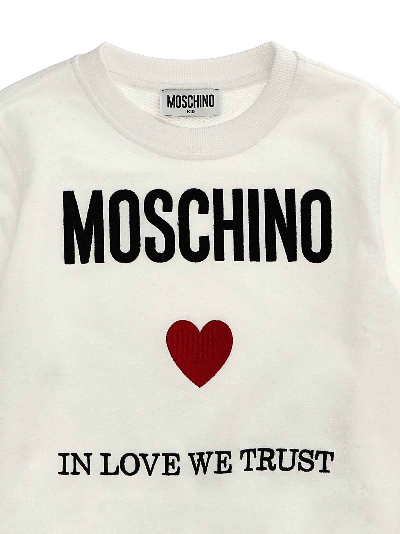 Shop Moschino In Love We Trust Sweatshirt In White
