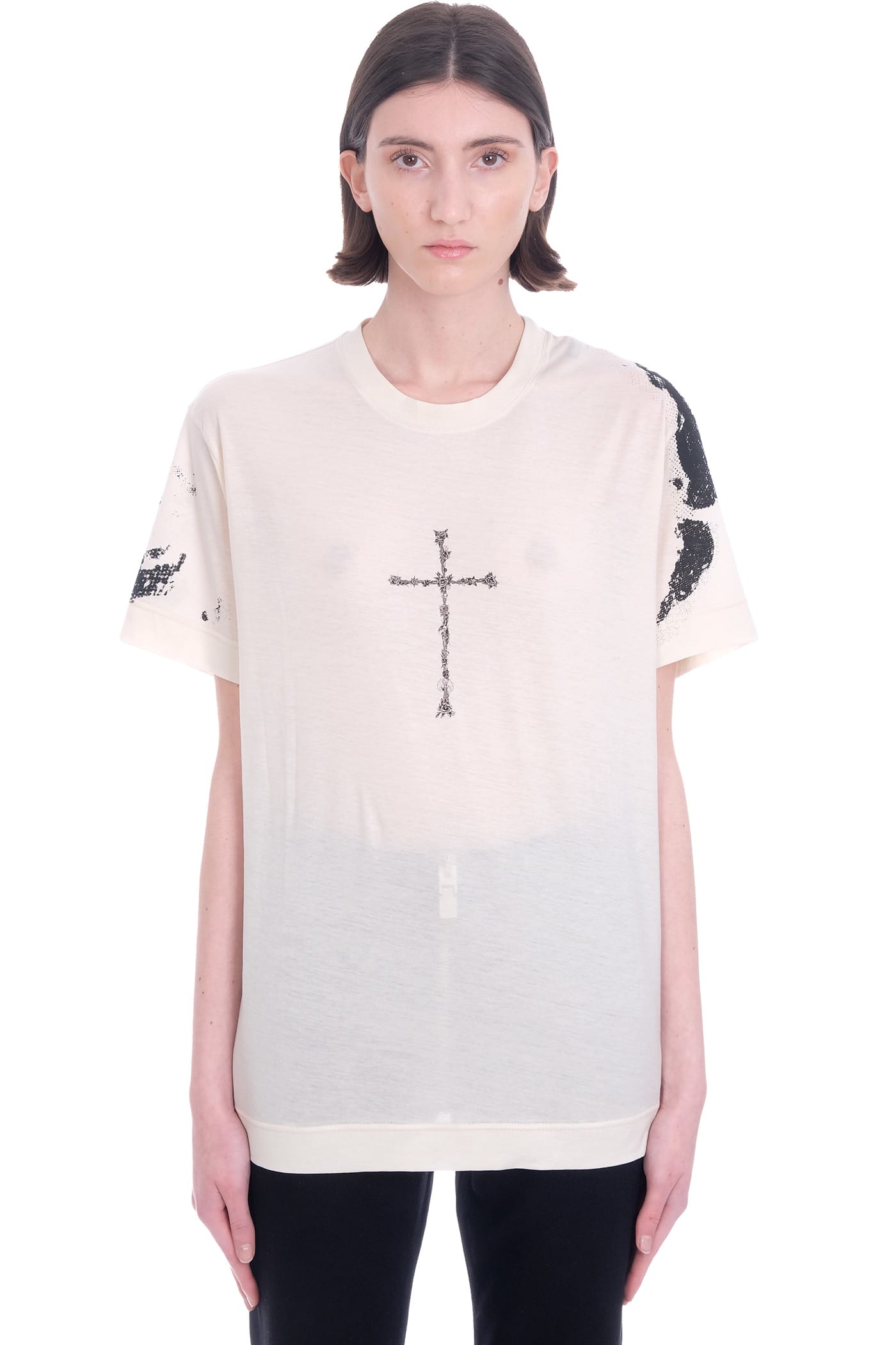 GIVENCHY T-SHIRT IN BEIGE COTTON,BW707Z3Z5P267